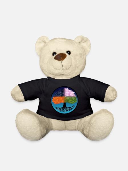 Baum des Lebens Jahreszeiten - Tree of Life Season - Teddy - Schwarz
