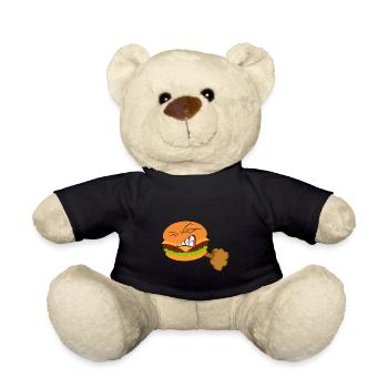 Burger fast food péter pets flatulence cadeau - Nounours - noir - Devant