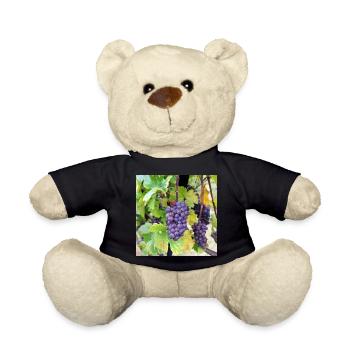 Wein Weintrauben Weinrebe Weinlese Weinfest Poster - Teddy - Schwarz - Vorne