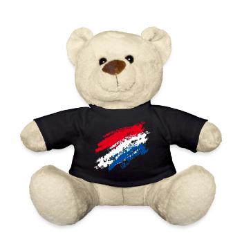 NIederlande Flagge / Kursiv Streifen - Kreide - Teddy - Schwarz - Vorne