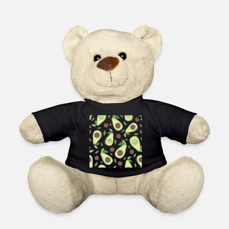 Eggplant and avocado pattern - Teddy Bear - black
