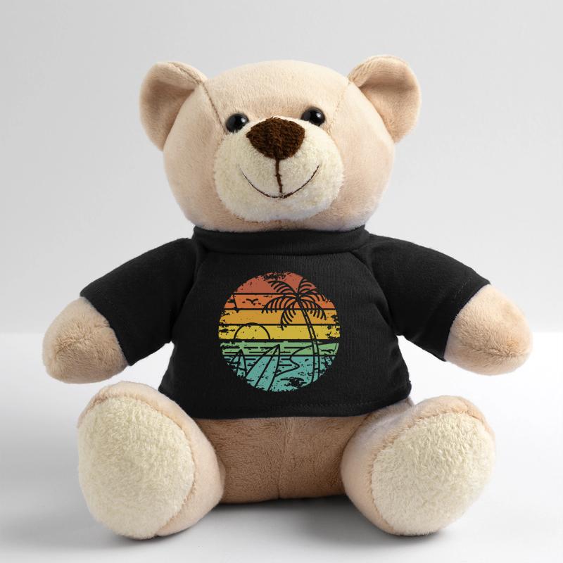 retro sunset Strand Palmen Surfbrett Teddy