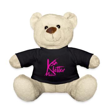 Kletter Mädchen Pink Klettern Kletterin Geschenk - Teddy - Schwarz - Vorne