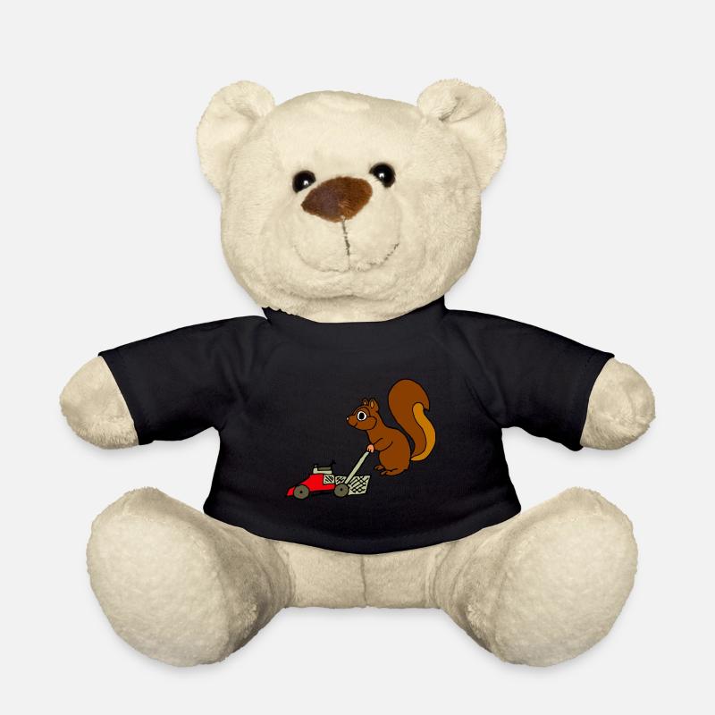 Écureuil avec tondeuse à gazon Idée cadeau drôle - Nounours - noir