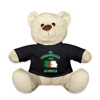 Algerien Original 100% / Geschenk Nationalflagge - Teddy - Schwarz - Vorne