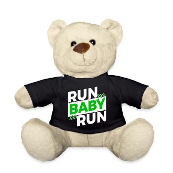 Running Jogging Race Training Endurance Saying Fun - Teddy Bear - black - Front