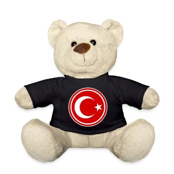 Drapeau de la Turquie rond - Nounours - noir - Devant