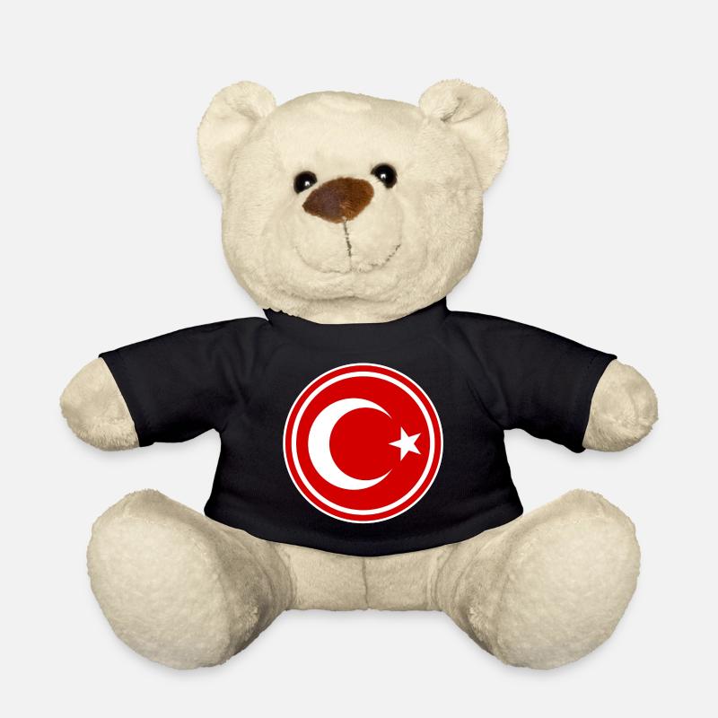Drapeau de la Turquie rond - Nounours - noir