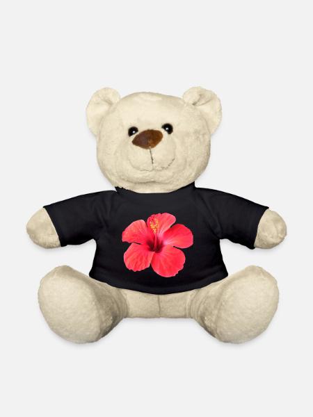 Vibrant hibiscus flower in tropical style - Teddy Bear - black