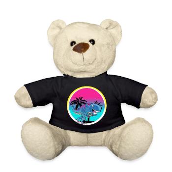 Gamer Gaming T Rex - Teddy Bear - black - Front