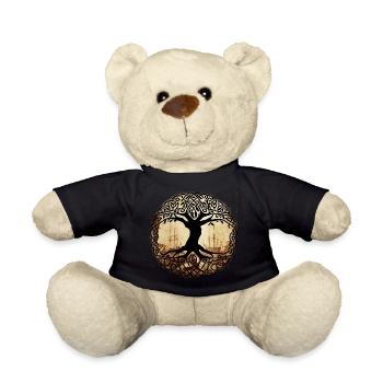 Celtic Tree of Wanderlust - Teddy Bear - black - Front