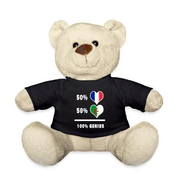 France et Algérie 100% génial / cadeau - Nounours - noir - Devant