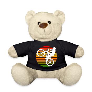 Wheelie Rad radfahren Geschenk - Teddy - Schwarz - Vorne