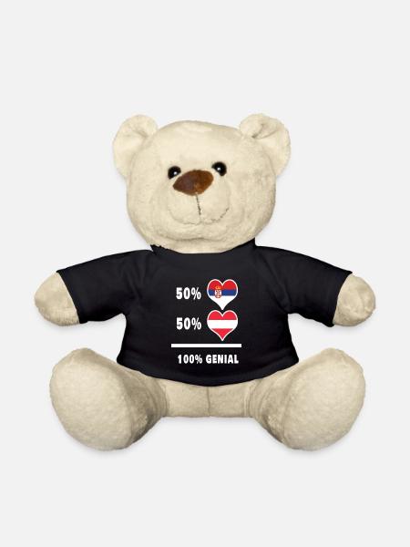 Serbien und Österreich Genial / Geschenk - Teddy - Schwarz