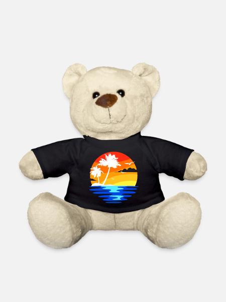 Palmen Karibik Insel Strandurlaub Meer Sommer - Teddy - Schwarz