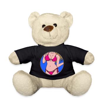 Surfer girl bikini vacation beach sea summer sun - Teddy Bear - black - Front
