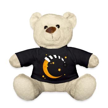 lune endormie avec un bonnet de couchage à rayures - Nounours - noir - Devant