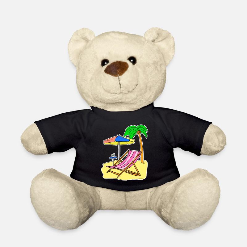Sun Sea Beach Summer Palm Trees Relax Vacances - Nounours - noir