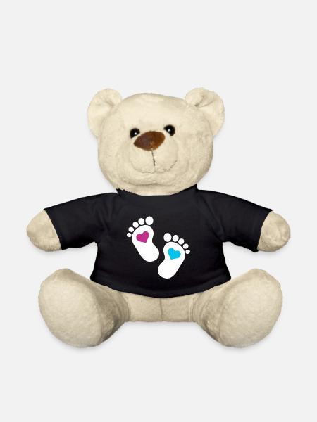Bébé pieds parents enfant en bas âge fils enceinte - Nounours - noir