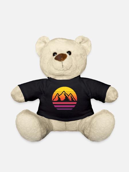 Mountain Landscape Mountains Hiking Mountains Mountaineering - Teddy Bear - black