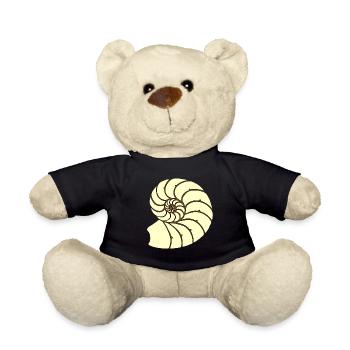 Ammonites, Prehistoric Aquatic Animal, Bathroom - Teddy Bear - black - Front