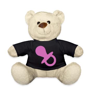 Schnuller Geschenk Schwangerschaft Kleinkind Baby - Teddy - Schwarz - Vorne