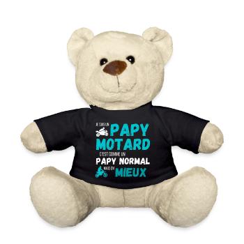 Un papy motard c'est comme un papy normal cadeau - Nounours - noir - Devant