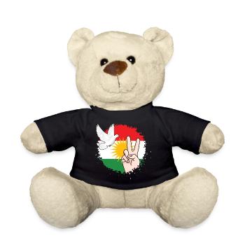 Kurdistan Flagge Peace Kurdisch Kurdish Geschenk - Teddy - Schwarz - Vorne