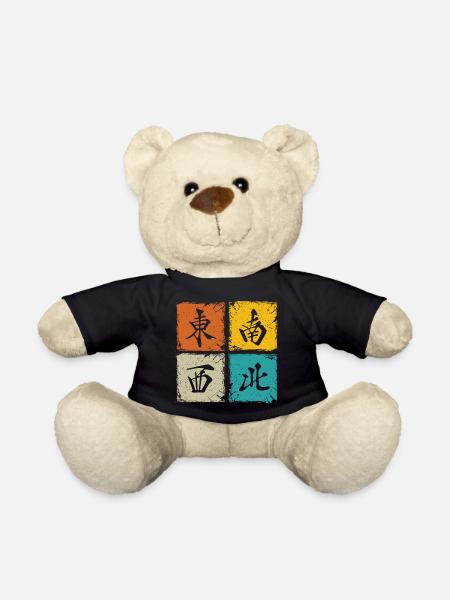 Quatre vents carrés rétro cadeau mahjong cool - Nounours - noir