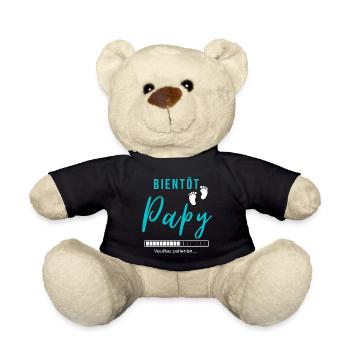 Bientôt, papy cadeau humour grand père - Nounours - noir - Devant