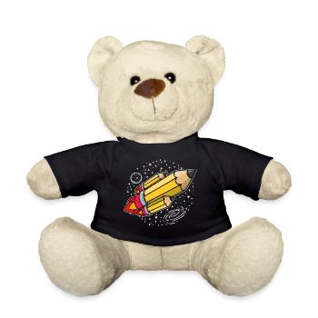 Schule Schulbeginn Bleistift Rakete Schulstart - Teddy - Schwarz - Vorne