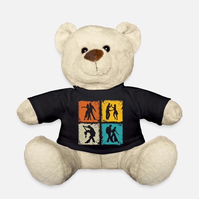 Salsa Tänzer retro Quadrate Salsa Tänzer Geschenk - Teddy - Schwarz