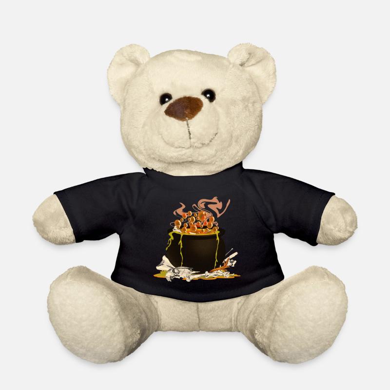 chaudron magique, imprimés effrayants, conception de sorcière - Nounours - noir