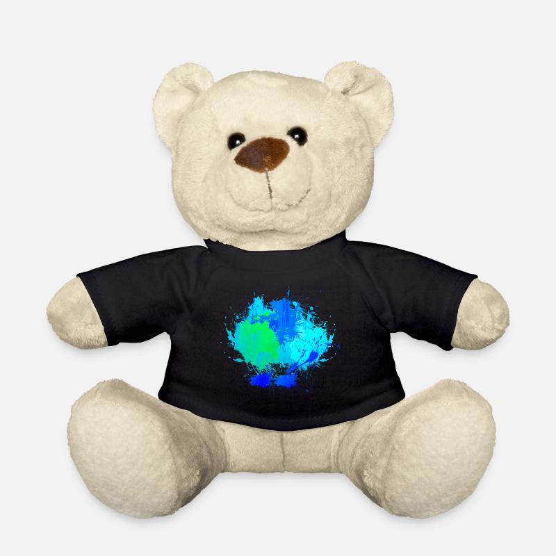 Blauer Farbfleck Hintergrund Deko - Teddy - Schwarz