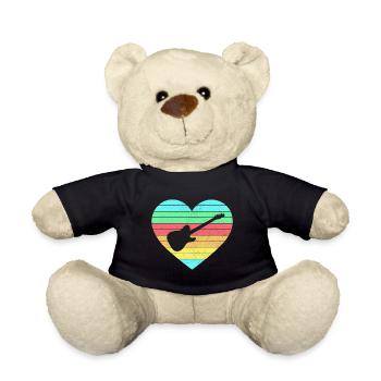 Guitars heart design with rainbow / gift - Teddy Bear - black - Front