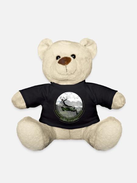 Wild Nature – Hirschmotiv für Jäger und Wanderer - Teddy - Schwarz