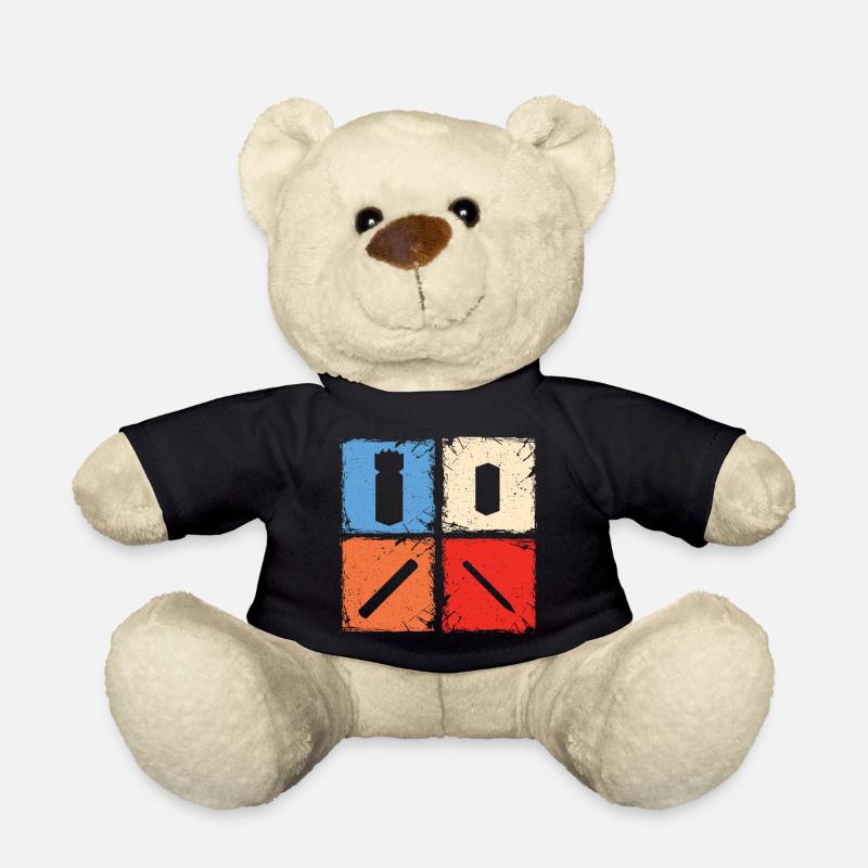 Kubb retro Quadrate kubb Yard Spielspieler - Teddy - Schwarz
