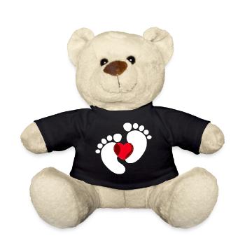Bébé Pieds Bébé Enceinte Coeur - Nounours - noir - Devant