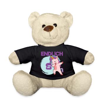 Endlich 8 Dabbing Einhorn - Teddy - Schwarz - Vorne