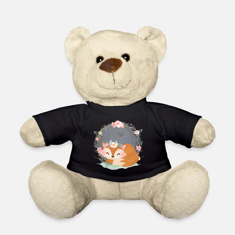 Süßer Fuchs mit Rosen Weiblicher Fuchs für Mädchen - Teddy - Schwarz