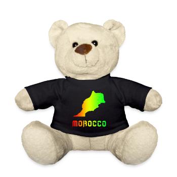 Marokko Regenbogen Landkarten Design / Geschenk - Teddy - Schwarz - Vorne