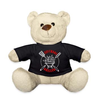 Auftragsgriller Grillen BBQ Grillmeister Geschenk - Teddy - Schwarz - Vorne