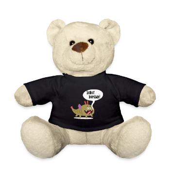Lustiges Monster mit Sprechblase Selber komisch! - Teddy - Schwarz - Vorne