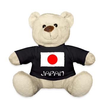 DRAPEAU. JAPON. JAPAN. ASIE. ASIATIQUE. SPORT - Nounours - noir - Devant