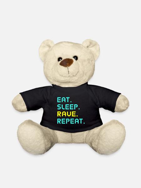 Eat. Sleep. Rave. Repeat. - Teddy - Schwarz