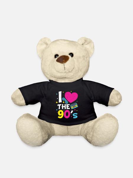 1990's 90S Heart The Nineties - Teddy Bear - black