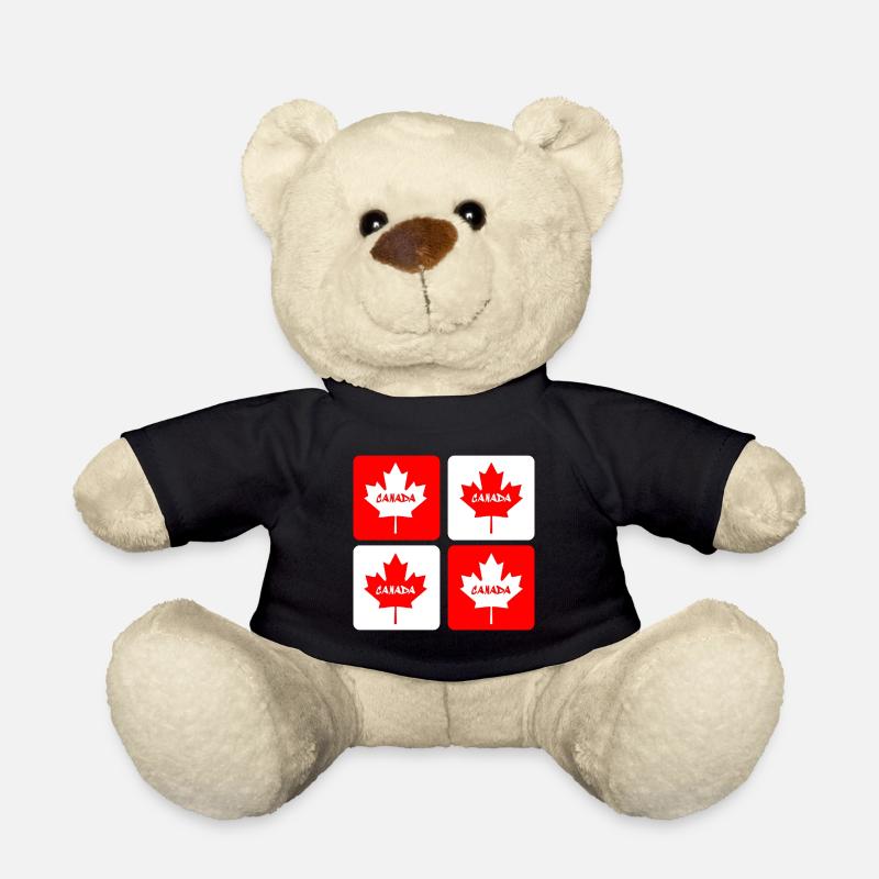 Drapeaux en feuille d'érable du Canada - Nounours - noir