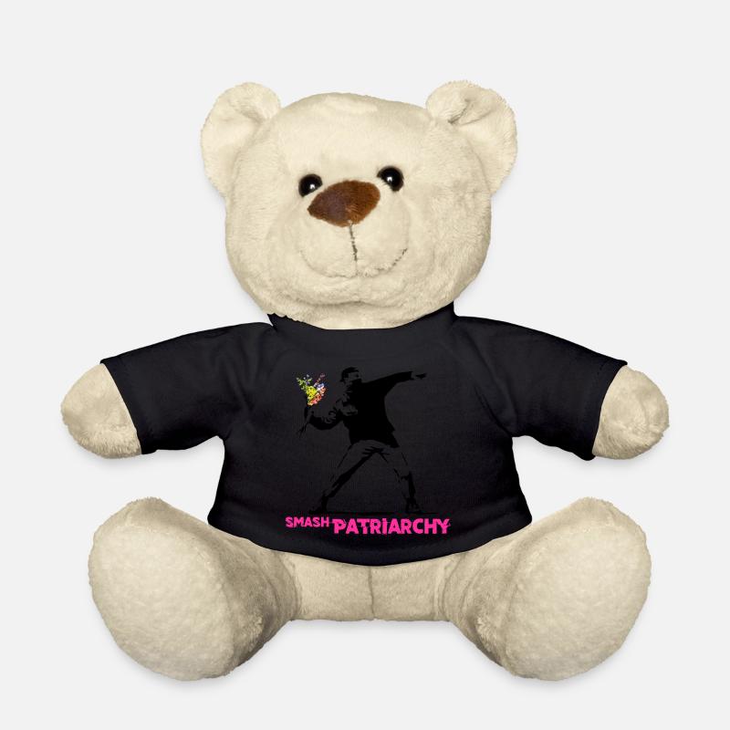 Street Art Graffiti - Smash Patriarchy - Teddy - Schwarz