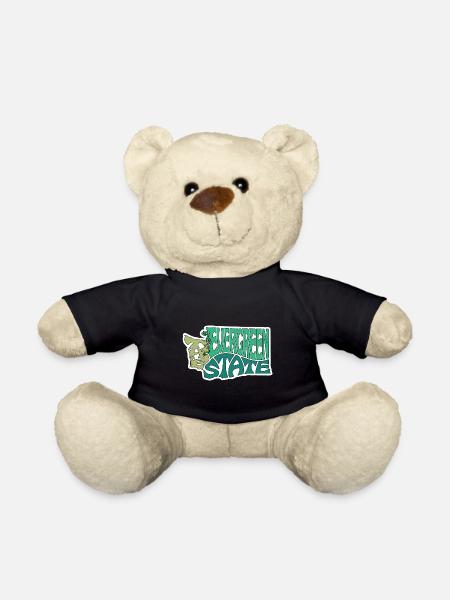 Die Evergreen State Washington Karte Wortwolke - Teddy - Schwarz