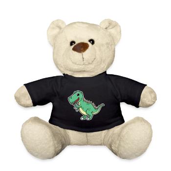 Illustration de dessin animé de dinosaure Kawaii pour les enfants - Nounours - noir - Devant